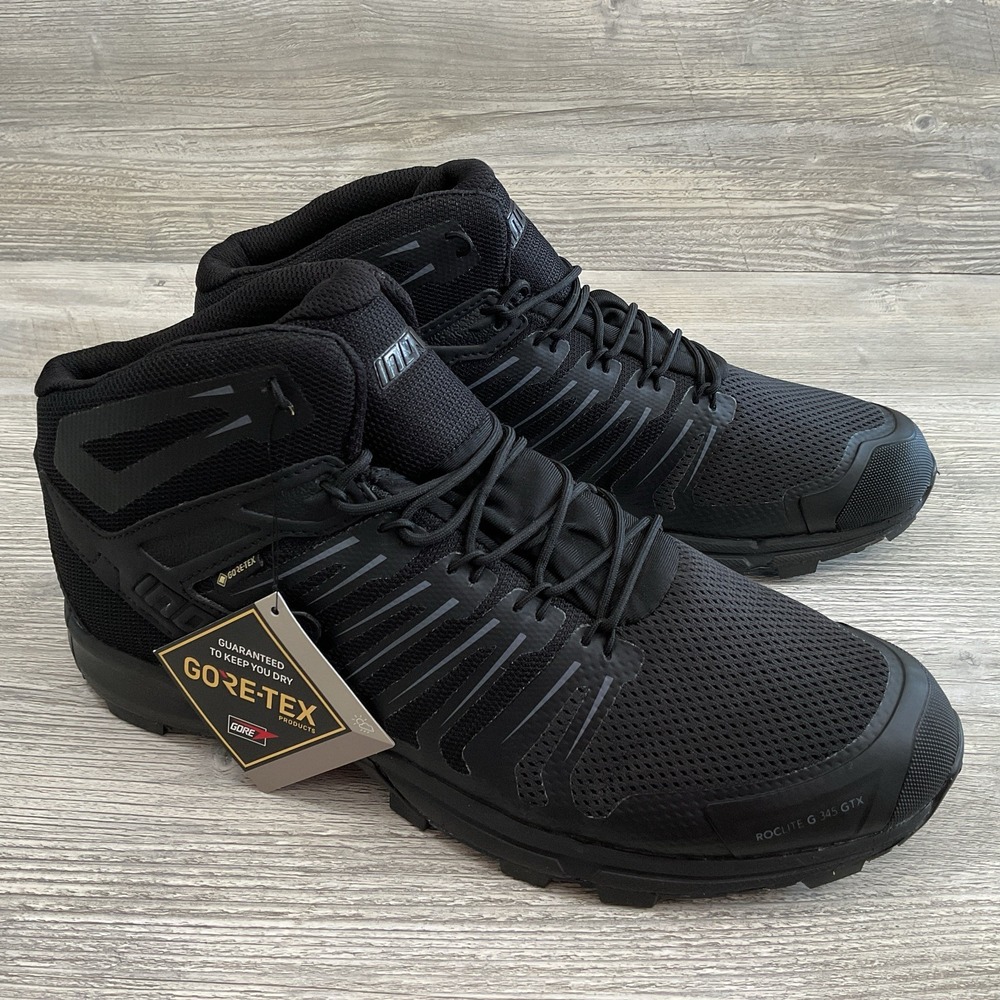 Inov-8 Roclite G 345 GTX 000802-BK Mens 11.5 Black Mesh Lace Up Hiking Boots NWT